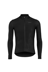 Ascender Thermal Mens Long Sleeve Cycling Jersey in Black by Suarez