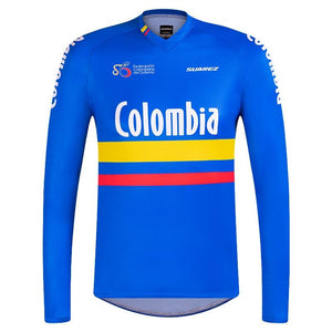 2021 Colombian Federation Relaxed Fit Long Sleeve BMX Cycling Jersey in Blue | Cento Cycling