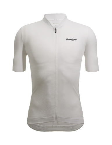 2024 Colore Puro Short Sleeve Mens Cycling Jersey White by Santini