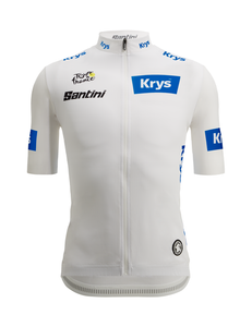 Official Tour de France Fan Line Best Young Rider Mens White Jersey by Santini