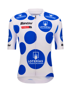 Official 2024 La Vuelta KOM Leader Mens Polka Dot Jersey by Santini